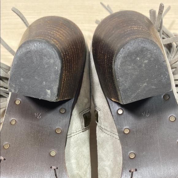 Sam Edelman Louie Women's Suede Fringe Western Ankle Boots - Picture 8 of 13